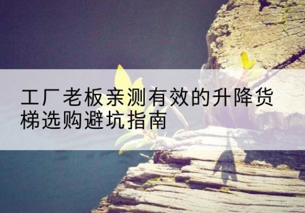 同仁升降货梯怎么选-工厂老板亲测有效的升降货梯选购避坑指南
